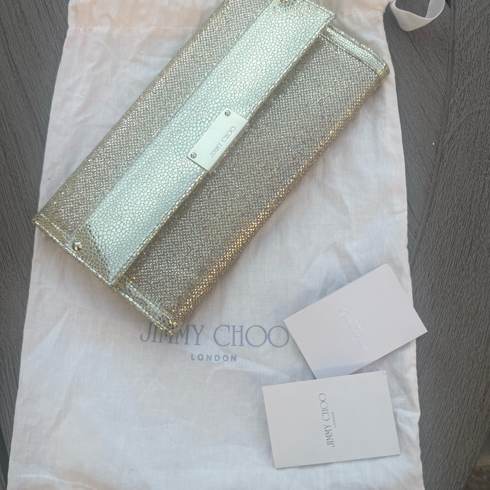 Jimmy Choo Metallic Gold Clutch